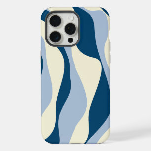 Ebb and Flow 4 - Dark Blue, Light Blue and Cream iPhone 15 Pro Max Case