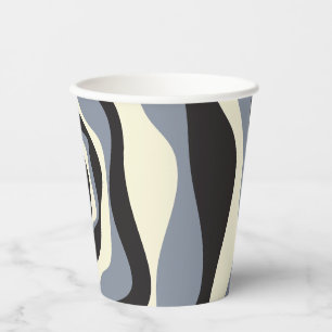 Ebb and Flow 4 in Black, Grey, and Cream Paper Cups