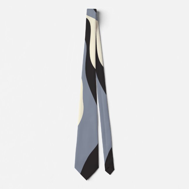 Ebb and Flow 4 in Black, Grey, and Cream  Tie (Front)