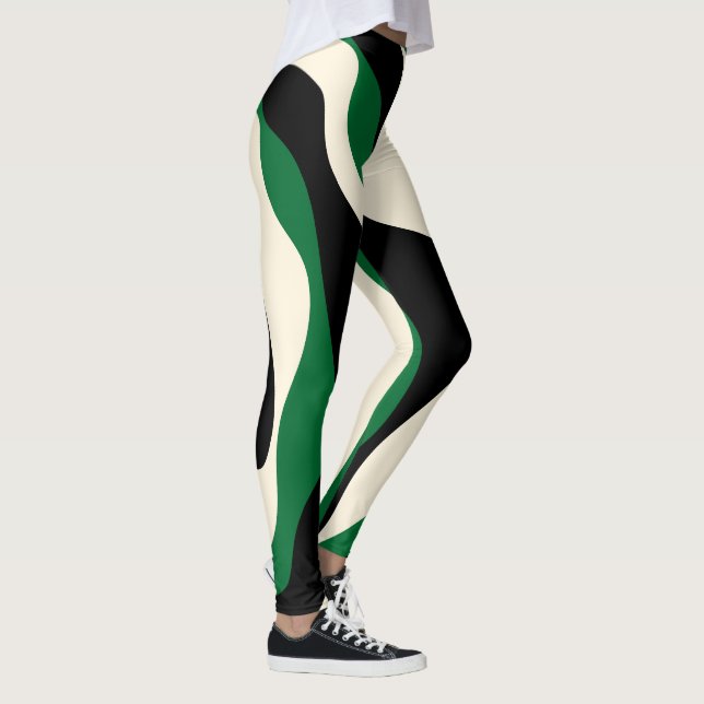Ebb and Flow 4 in Green, Cream and Black  Leggings (Right)