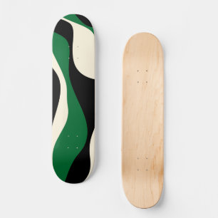 Ebb and Flow 4 in Green, Cream and Black Skateboard