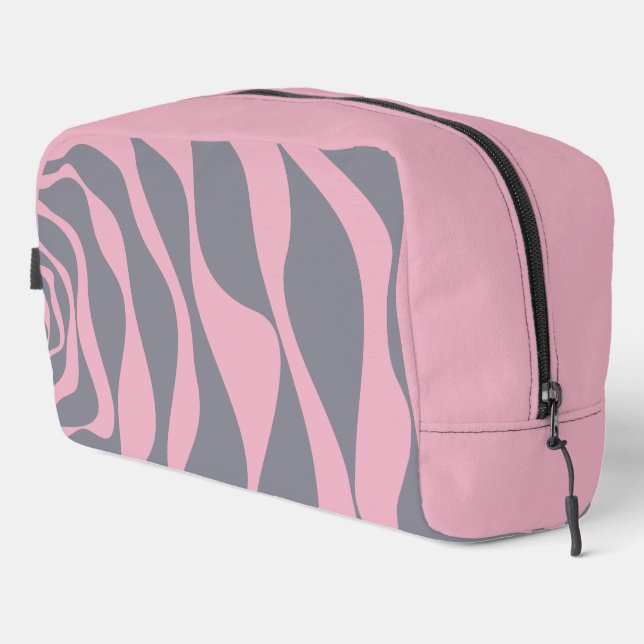 Ebb and Flow 4 in Grey and Pink Dopp Kit (Right Corner)