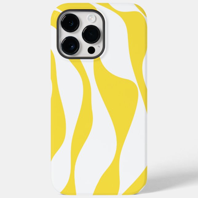 Ebb and Flow 4 in Lemon Yellow and White Case-Mate iPhone Case (Back)