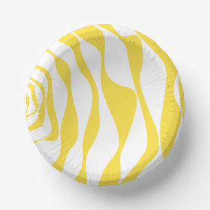 Ebb and Flow 4 in Lemon Yellow and White Paper Plate