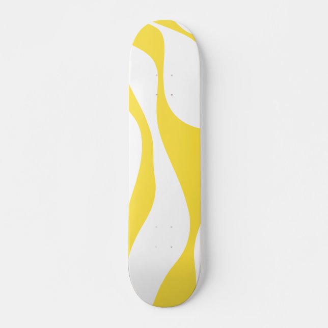 Ebb and Flow 4 in Lemon Yellow and White Skateboard (Front)