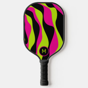 Ebb and Flow 4 in Lime Green, Hot Pink and Black Pickleball Paddle