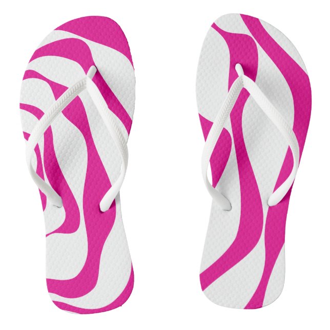 Ebb and Flow 4 in Magenta and White Jandals (Footbed)