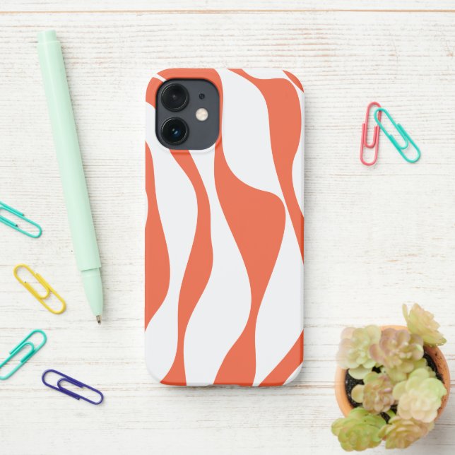 Ebb and Flow 4 in Orange and White iPhone Case (On Desk)