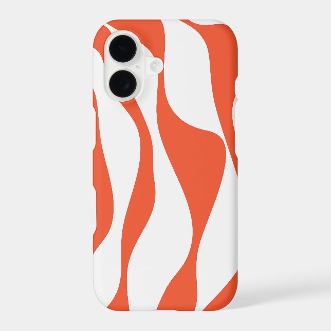 Ebb and Flow 4 in Orange and White iPhone Case (Back)