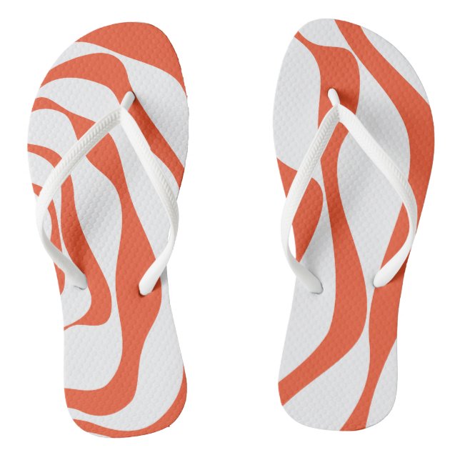 Ebb and Flow 4 in Orange and White Jandals (Footbed)
