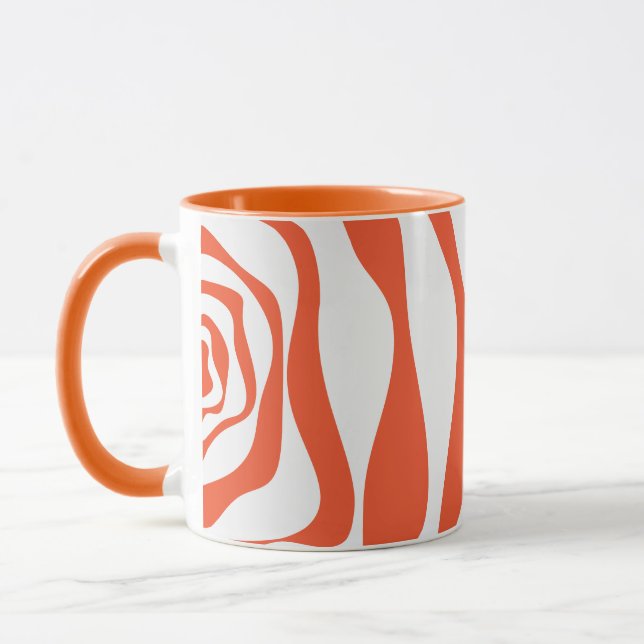 Ebb and Flow 4 in Orange and White Mug (Left)