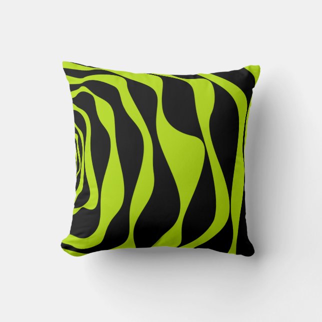 Ebb and Flow 4 - Lime Green Cushion (Front)