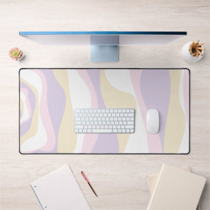 Ebb and Flow 4 - Pastel Pink, Yellow and Purple Desk Mat