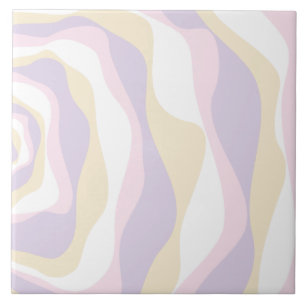 Ebb and Flow 4 - Pastel Pink, Yellow and Purple Tile