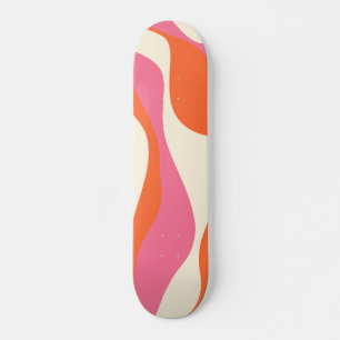 Ebb and Flow 4 - Pink, Orange and Cream Skateboard
