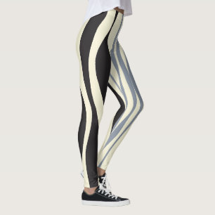 Ebb and Flow in Black, Grey and Cream Leggings