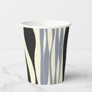 Ebb and Flow in Black, Grey and Cream Paper Cups
