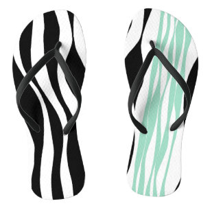 Ebb and Flow - Mint Green, White and Black  Jandals