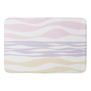 Ebb and Flow - Pastel Pink, Yellow and Purple Bath Mat