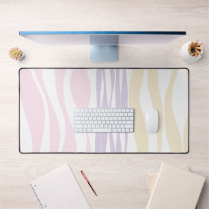 Ebb and Flow - Pastel Pink, Yellow and Purple Desk Mat