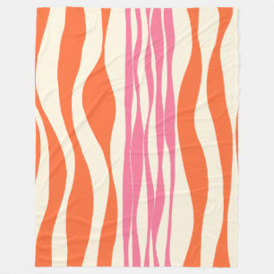 Ebb and Flow - Pink, Orange, and Cream Fleece Blanket