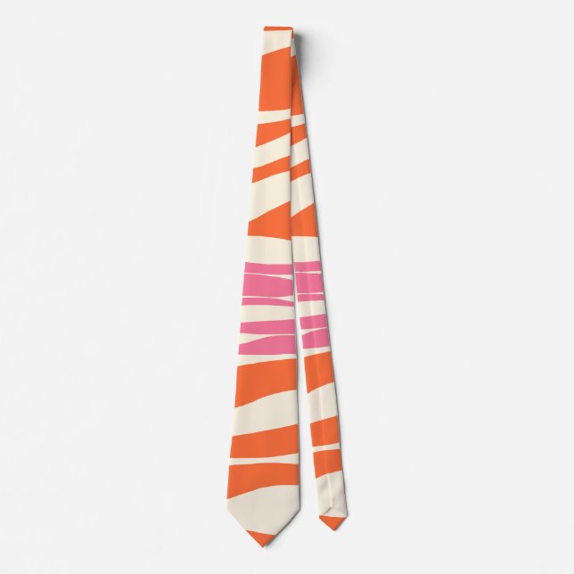 Ebb and Flow - Pink, Orange, and Cream  Tie (Front)