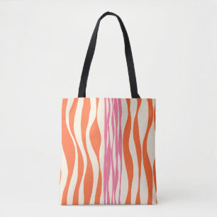 Ebb and Flow - Pink, Orange, and Cream Tote Bag