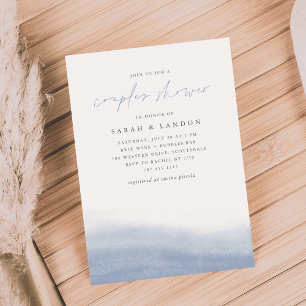 Ebb Tide Coastal Watercolor Couples Shower Invitation