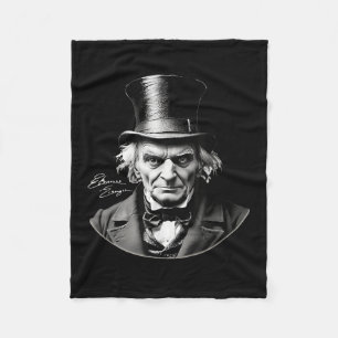 Ebeneezer Scrooge Rtrait With Signature Fleece Blanket