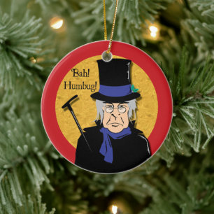 Ebenezer Scrooge Bah! Humbug! Ceramic Tree Decoration