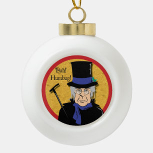 Ebenezer Scrooge Ceramic Ball Christmas Ornament