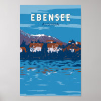 Ebensee Austria Travel Art Vintage