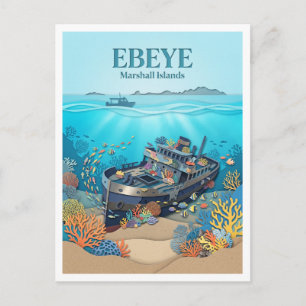Ebeye WWII Shipwrecks Marshall Islands Postcard