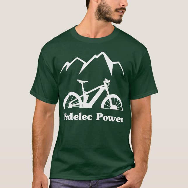 EBike Pedelec Power Bicycle Battery Mountain T-Shirt (Front)
