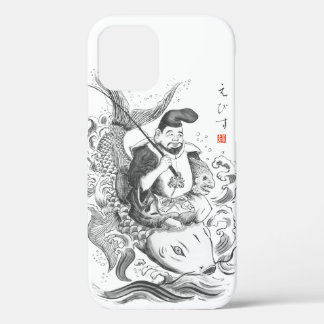 Ebisu - God of Fishing & Commerce (ink painting) iPhone 12 Pro Case