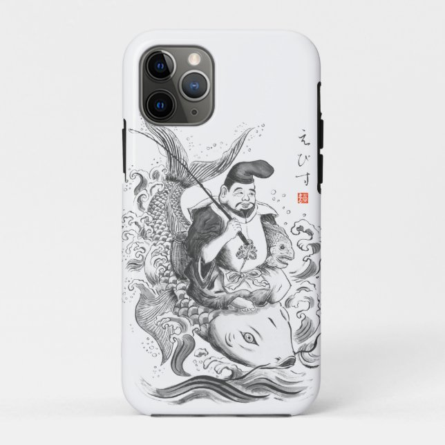 Ebisu - God of Fishing & Commerce (ink painting) Case-Mate iPhone Case (Back)