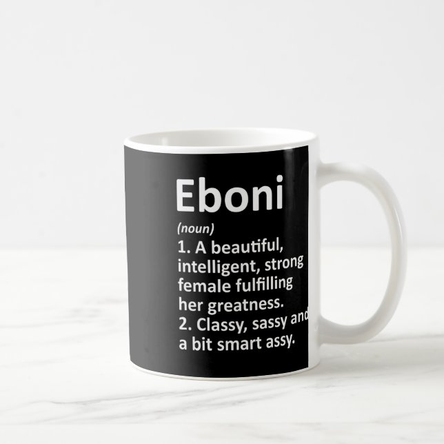 Eboni Definition Personalised Name Funny Christmas Coffee Mug (Right)