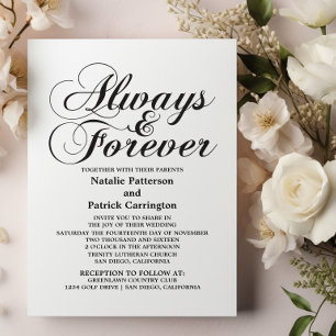Ebony Always & Forever Wedding Invite