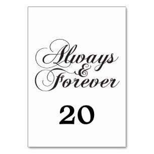 Ebony Always & Forever Wedding Table Card