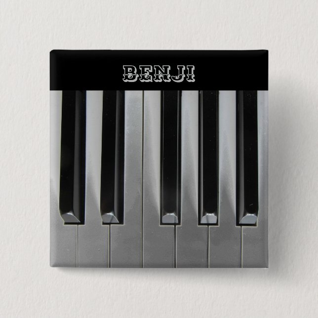 Ebony and Ivory 15 Cm Square Badge (Front)