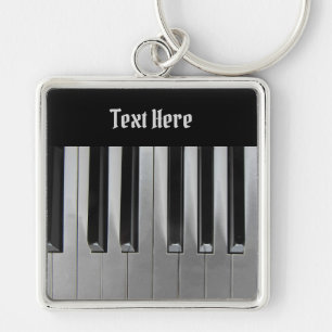 Ebony and Ivory Custom Text Key Ring