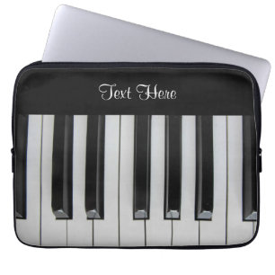 Ebony and Ivory Custom Text Laptop Sleeve