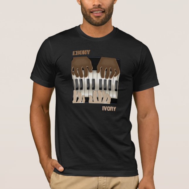 Ebony and Ivory - Duelling Keyboards T-Shirt (Front)