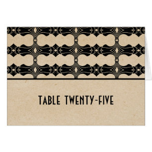 Ebony Art Deco Border Table Number Card