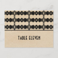 Ebony Art Deco Border Table Number Postcard