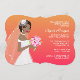 Ebony Beauty Bridal Shower Invitation