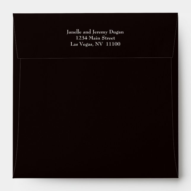 Ebony Black Plain Modern Envelope (Back (Top Flap))