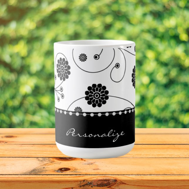 Ebony Bloom Banner Coffee Mug (Ebony Bloom Banner Coffee Mug)