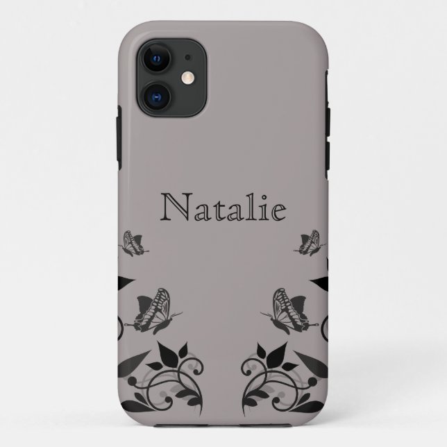 Ebony Butterfly Floral BT iPhone 5 Case (Back)
