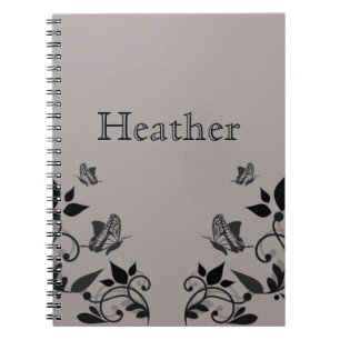 Ebony Butterfly Floral Notebook